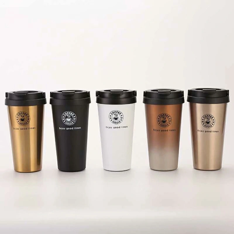 18oz 500 Ml Stainless Steel Thermos Coffee Cups Ice Tumbler Mug with Folding Handle